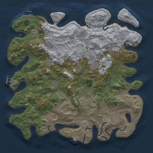 Thumbnail Rust Map: Procedural Map, Size: 4500, Seed: 1088834741, 19 Monuments