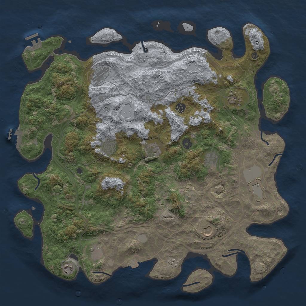 Rust Map: Procedural Map, Size: 4500, Seed: 601235487, 19 Monuments