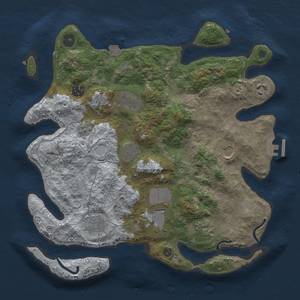 Thumbnail Rust Map: Procedural Map, Size: 3500, Seed: 1697944494, 16 Monuments