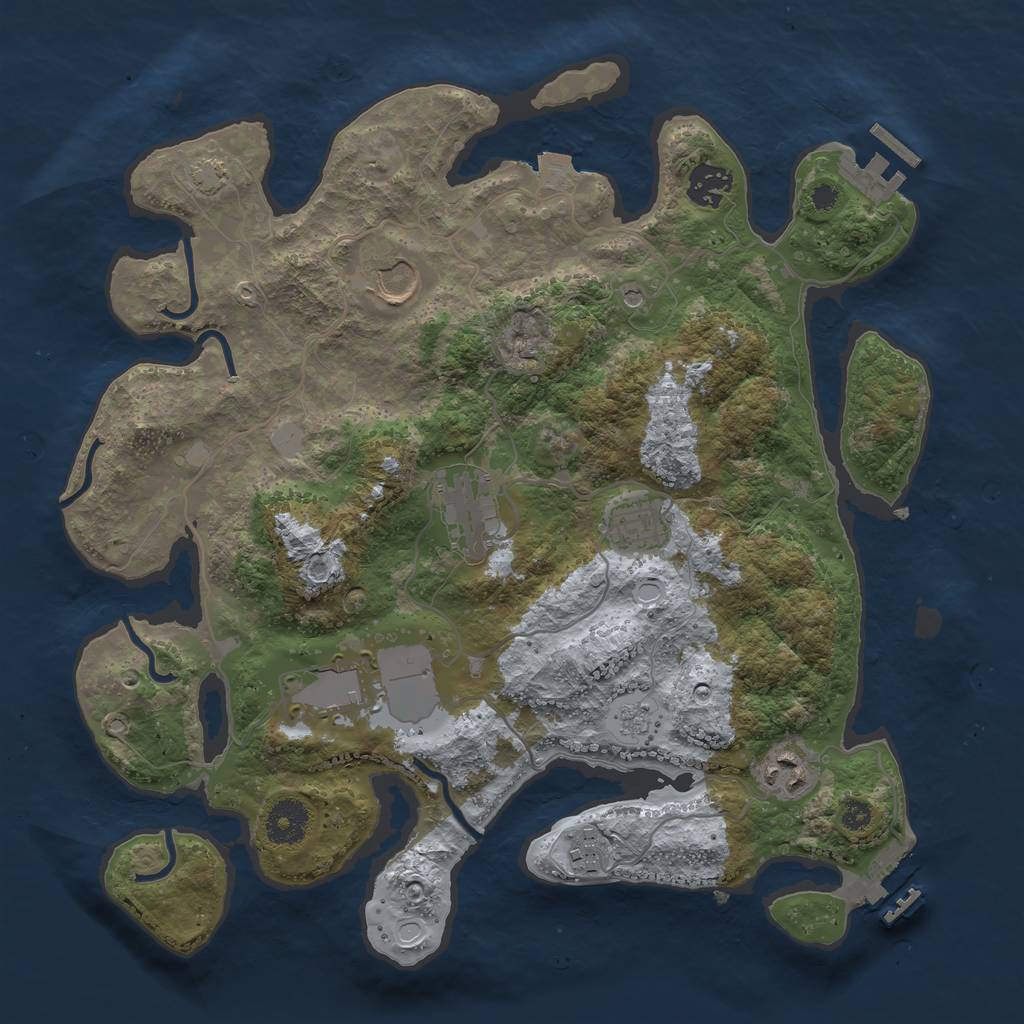 Rust Map: Procedural Map, Size: 3500, Seed: 7758651, 15 Monuments