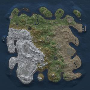 Thumbnail Rust Map: Procedural Map, Size: 3500, Seed: 763538593, 16 Monuments