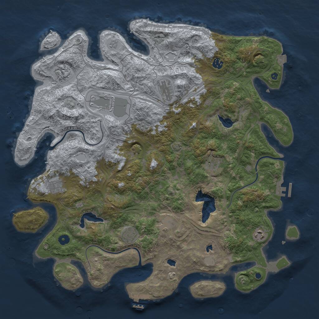 Rust Map: Procedural Map, Size: 4500, Seed: 1748996450, 16 Monuments
