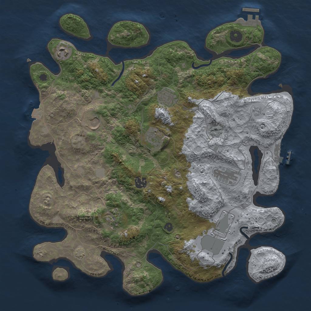 Rust Map: Procedural Map, Size: 3750, Seed: 2024080, 16 Monuments