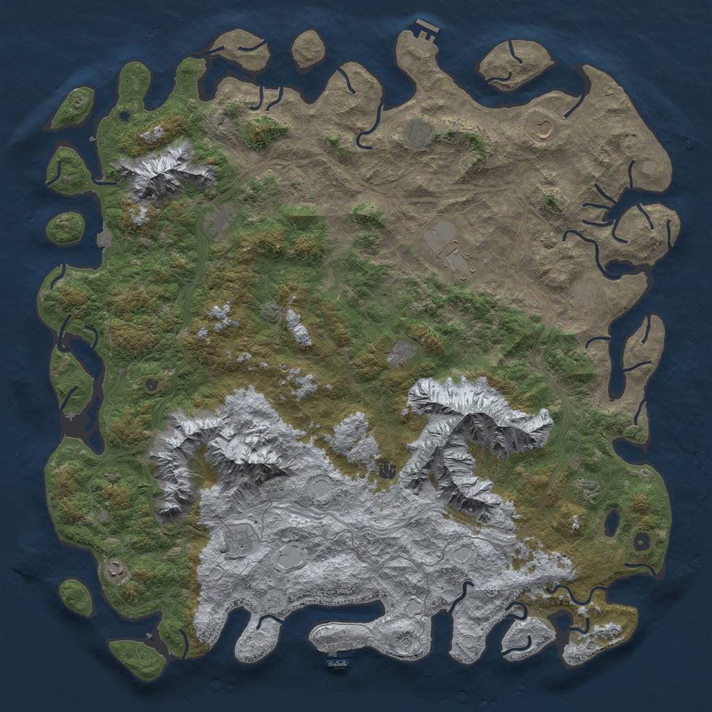 Rust Map: Procedural Map, Size: 6000, Seed: 20824, 19 Monuments
