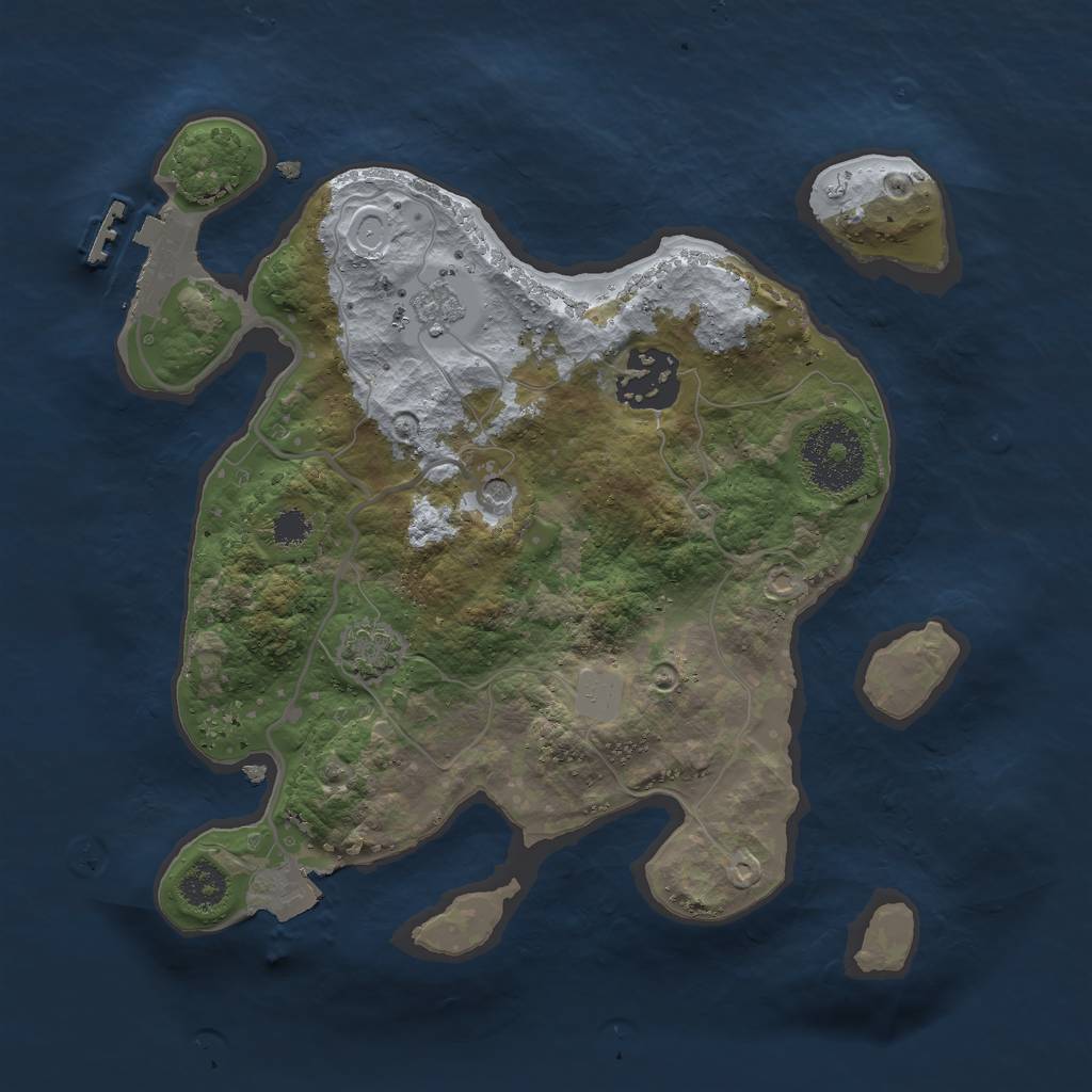 Rust Map: Procedural Map, Size: 2500, Seed: 495601668, 8 Monuments