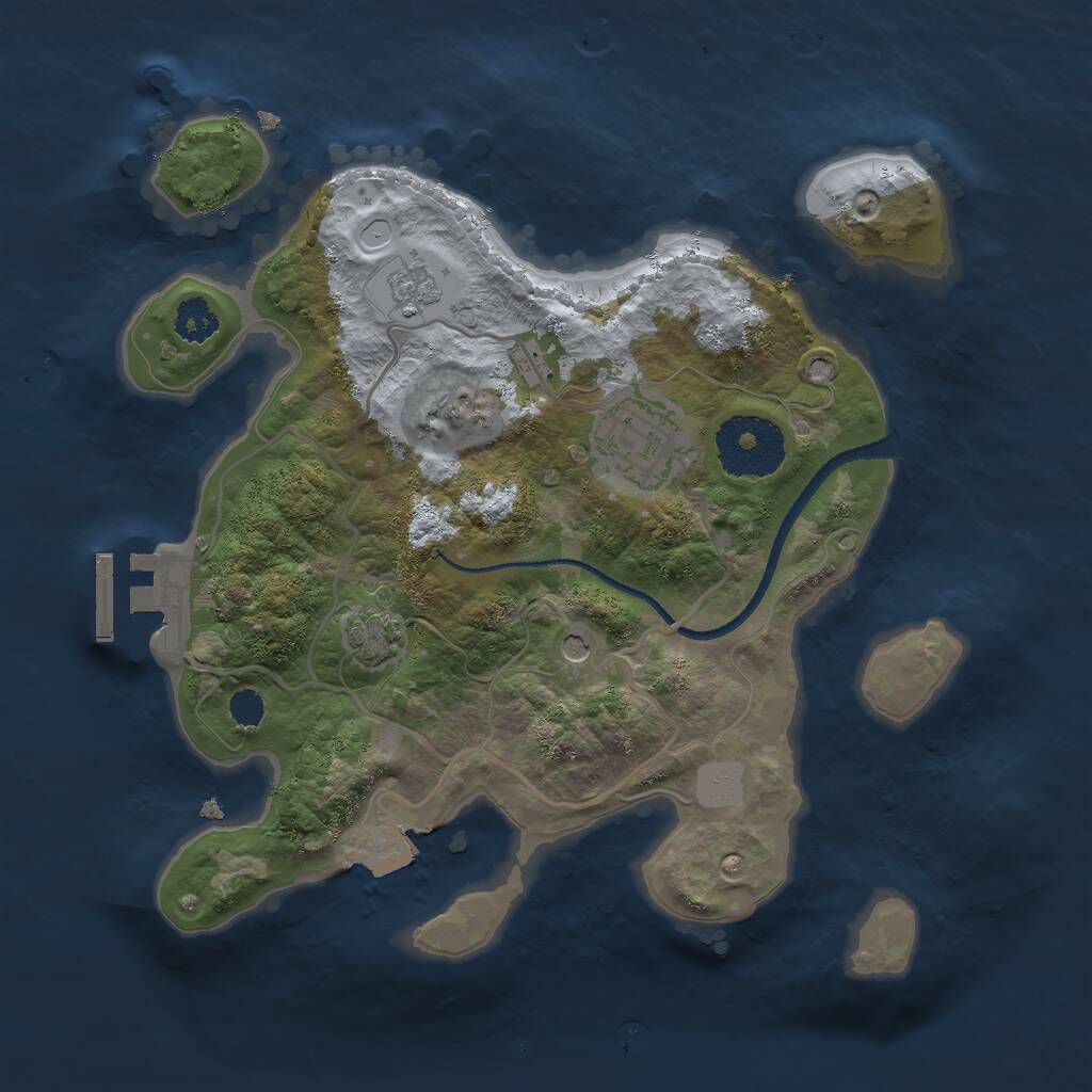 Rust Map: Procedural Map, Size: 2500, Seed: 495601668, 6 Monuments