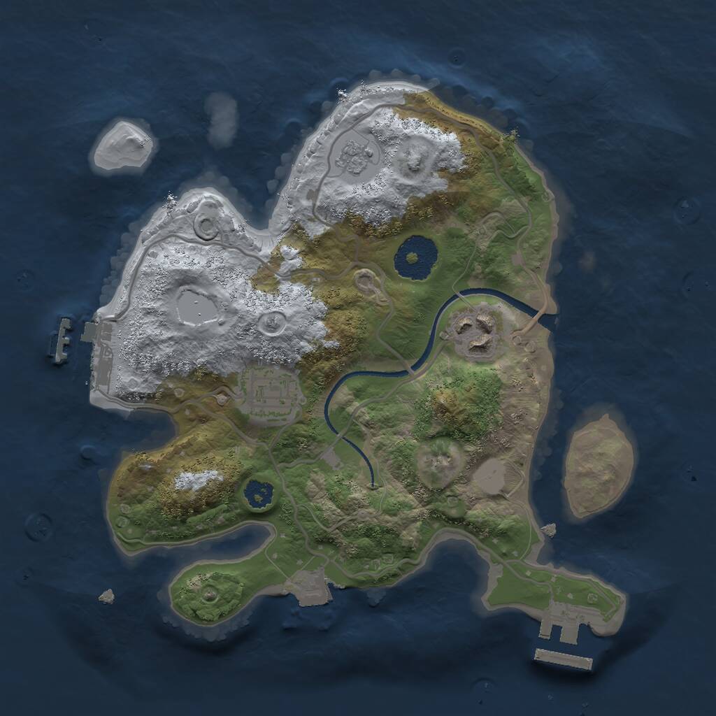 Rust Map: Procedural Map, Size: 2500, Seed: 856506510, 6 Monuments