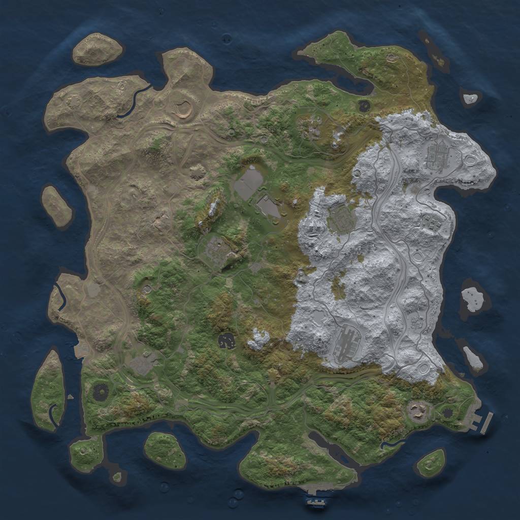 Rust Map: Procedural Map, Size: 4500, Seed: 102287999, 19 Monuments