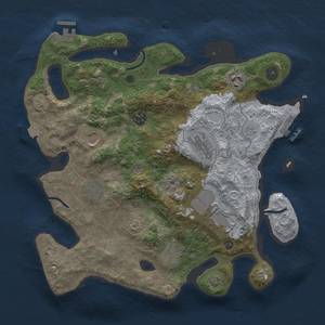 Thumbnail Rust Map: Procedural Map, Size: 3500, Seed: 1132959128, 15 Monuments