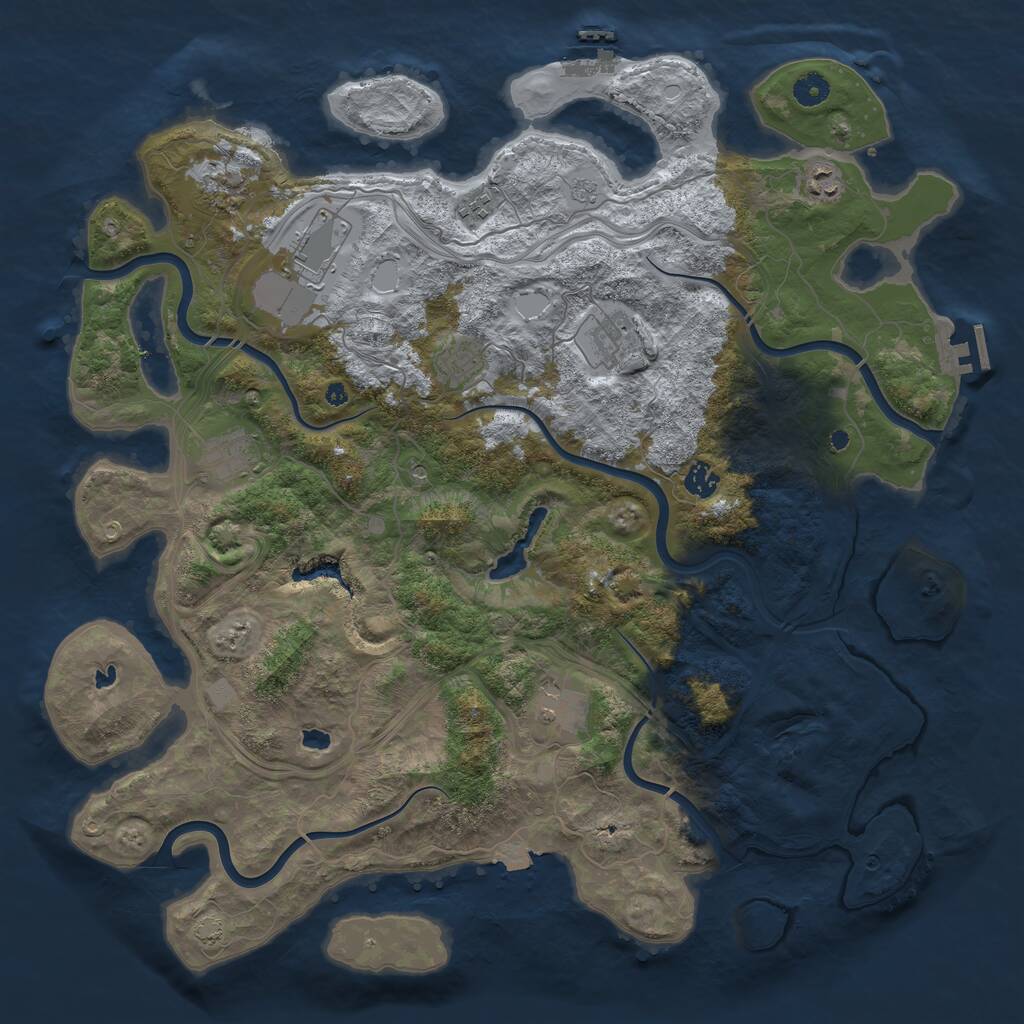 Rust Map: Procedural Map, Size: 4500, Seed: 759048674, 15 Monuments
