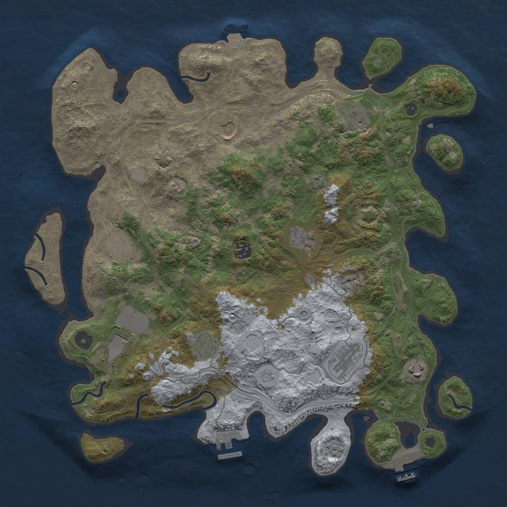 Rust Map: Procedural Map, Size: 4250, Seed: 665679708, 18 Monuments