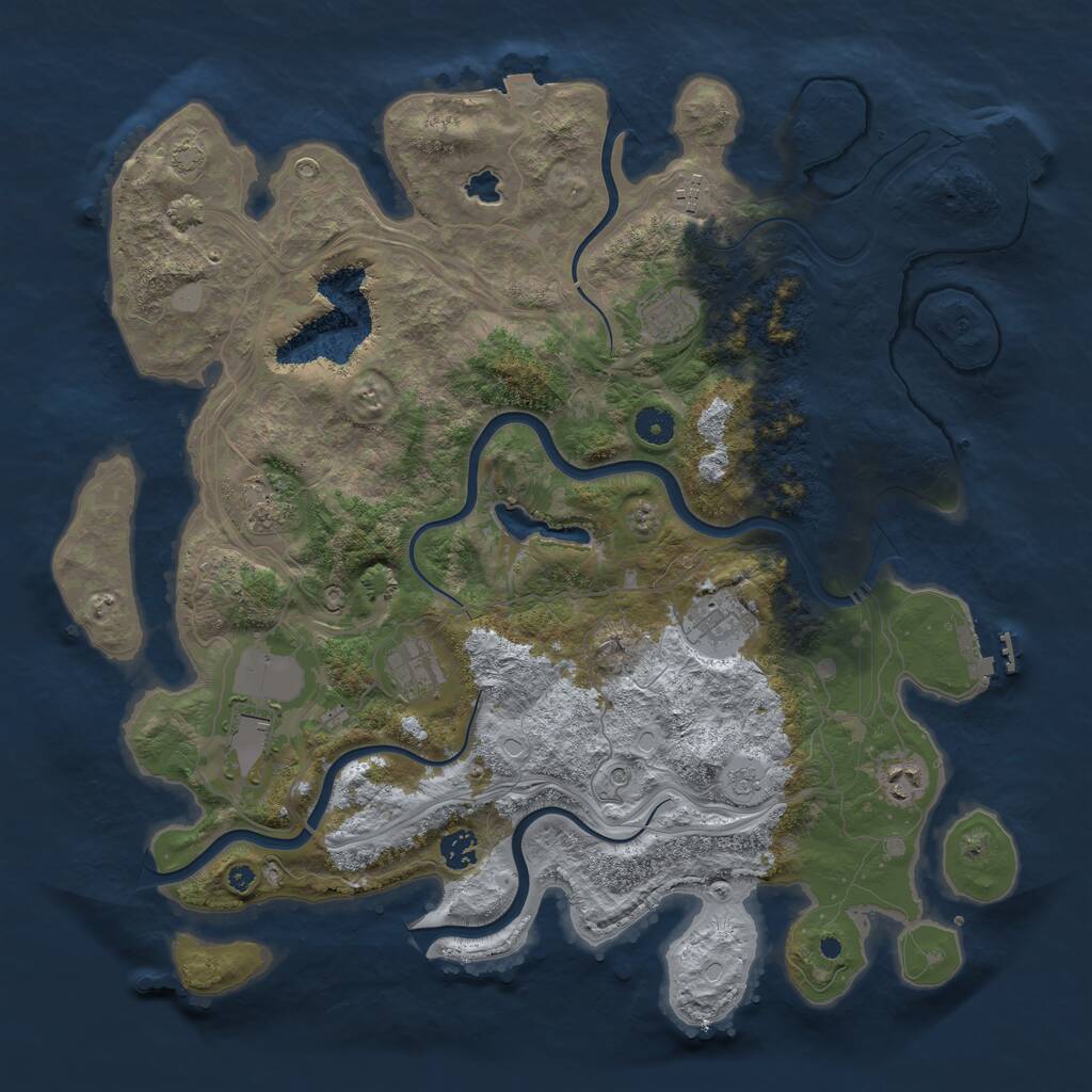 Rust Map: Procedural Map, Size: 4250, Seed: 665679708, 14 Monuments