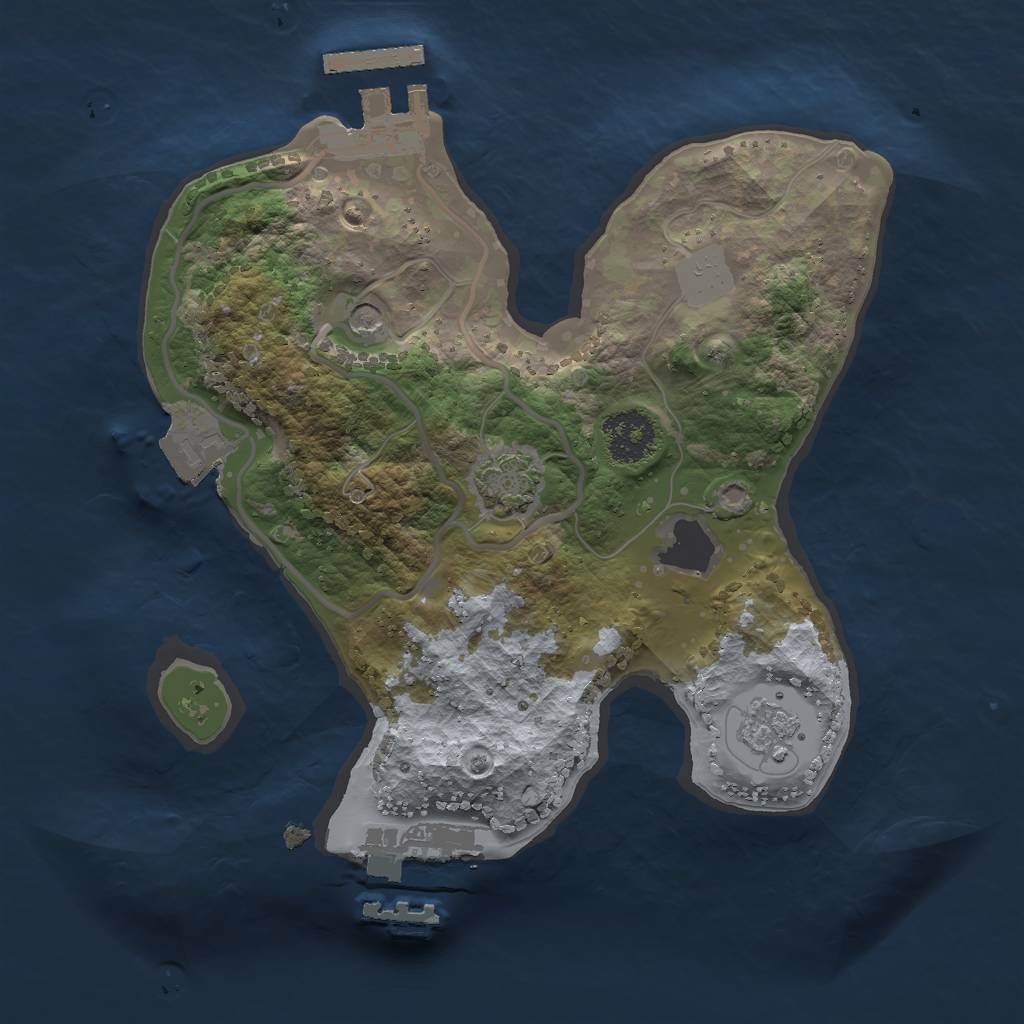 Rust Map: Procedural Map, Size: 2050, Seed: 50000, 8 Monuments