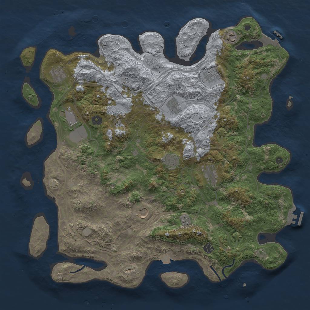 Rust Map: Procedural Map, Size: 4500, Seed: 25712, 19 Monuments