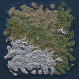 Thumbnail Rust Map: Procedural Map, Size: 6000, Seed: 736344898, 19 Monuments