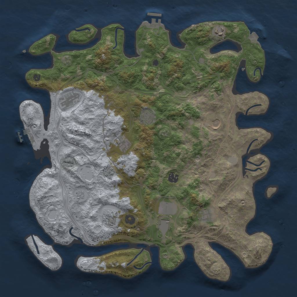 Rust Map: Procedural Map, Size: 4250, Seed: 1894434925, 18 Monuments