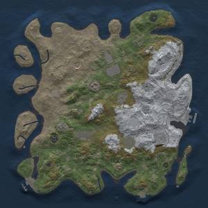 Thumbnail Rust Map: Procedural Map, Size: 4000, Seed: 1325757881, 18 Monuments