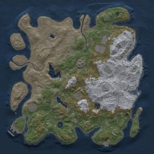 Thumbnail Rust Map: Procedural Map, Size: 4000, Seed: 1325757881, 13 Monuments