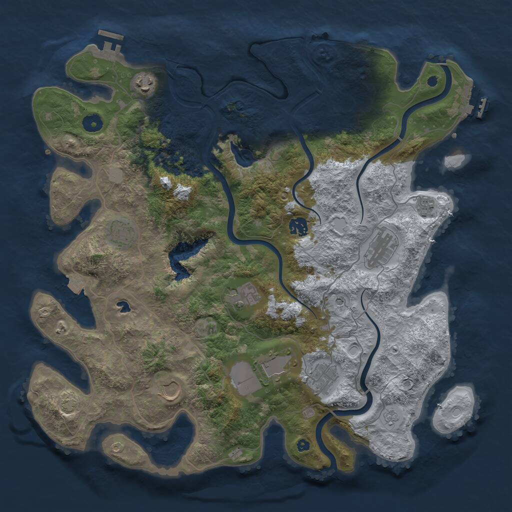 Rust Map: Procedural Map, Size: 4000, Seed: 997324533, 15 Monuments