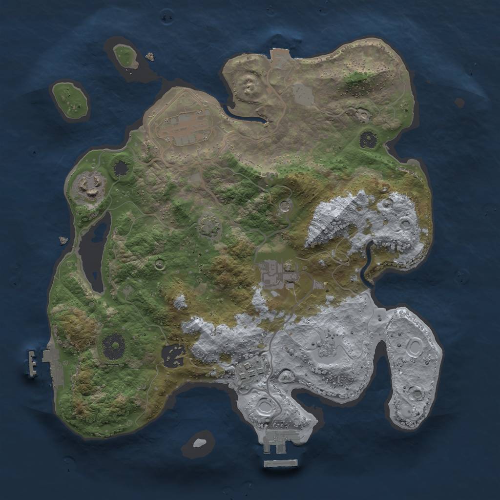 Rust Map: Procedural Map, Size: 3000, Seed: 1348025229, 13 Monuments