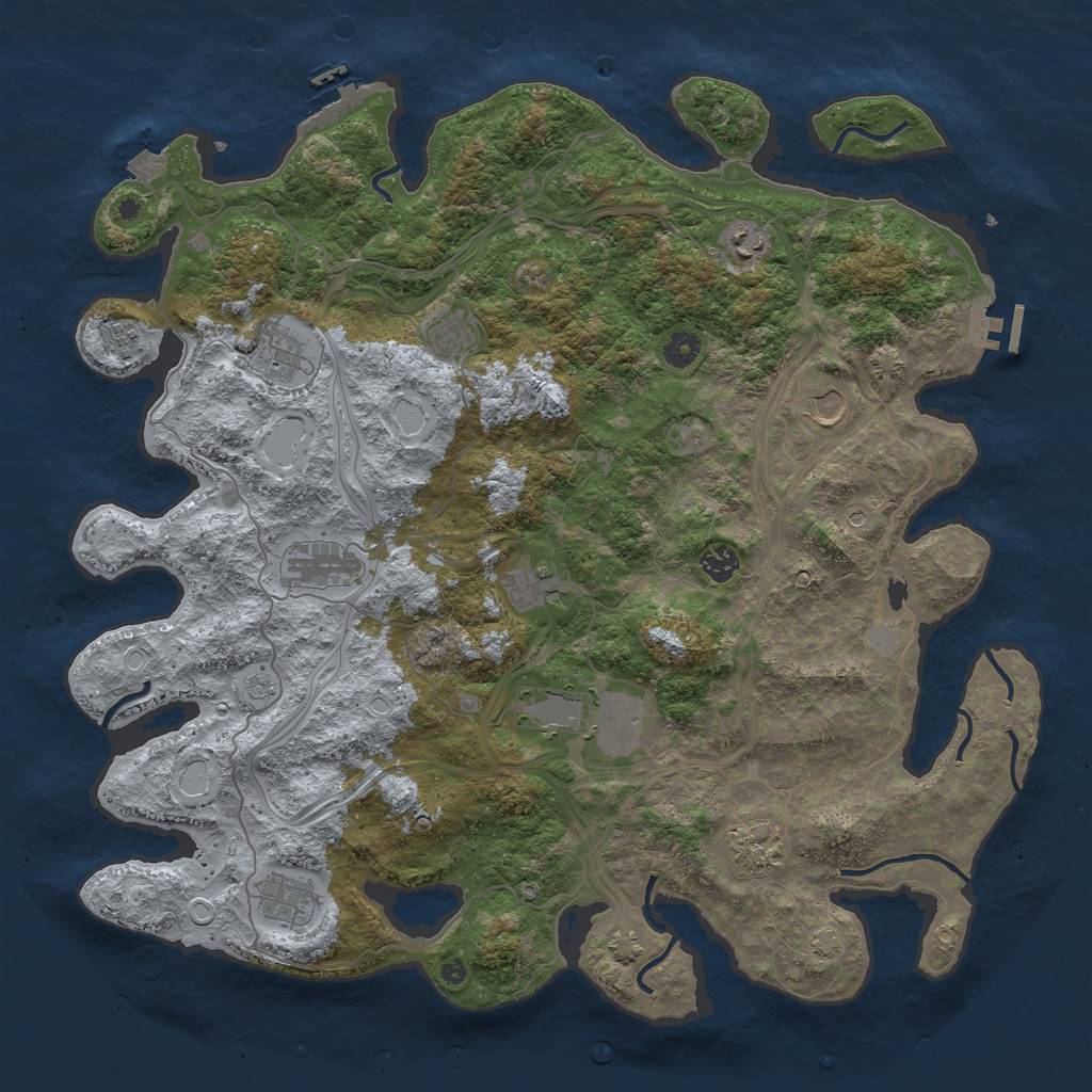 Rust Map: Procedural Map, Size: 4500, Seed: 42884436, 19 Monuments