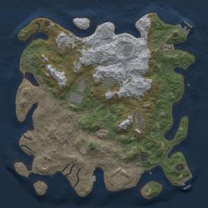 Thumbnail Rust Map: Procedural Map, Size: 4166, Seed: 779999, 19 Monuments