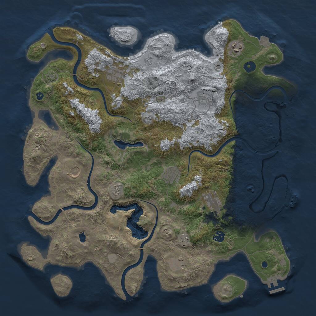 Rust Map: Procedural Map, Size: 4166, Seed: 779999, 15 Monuments