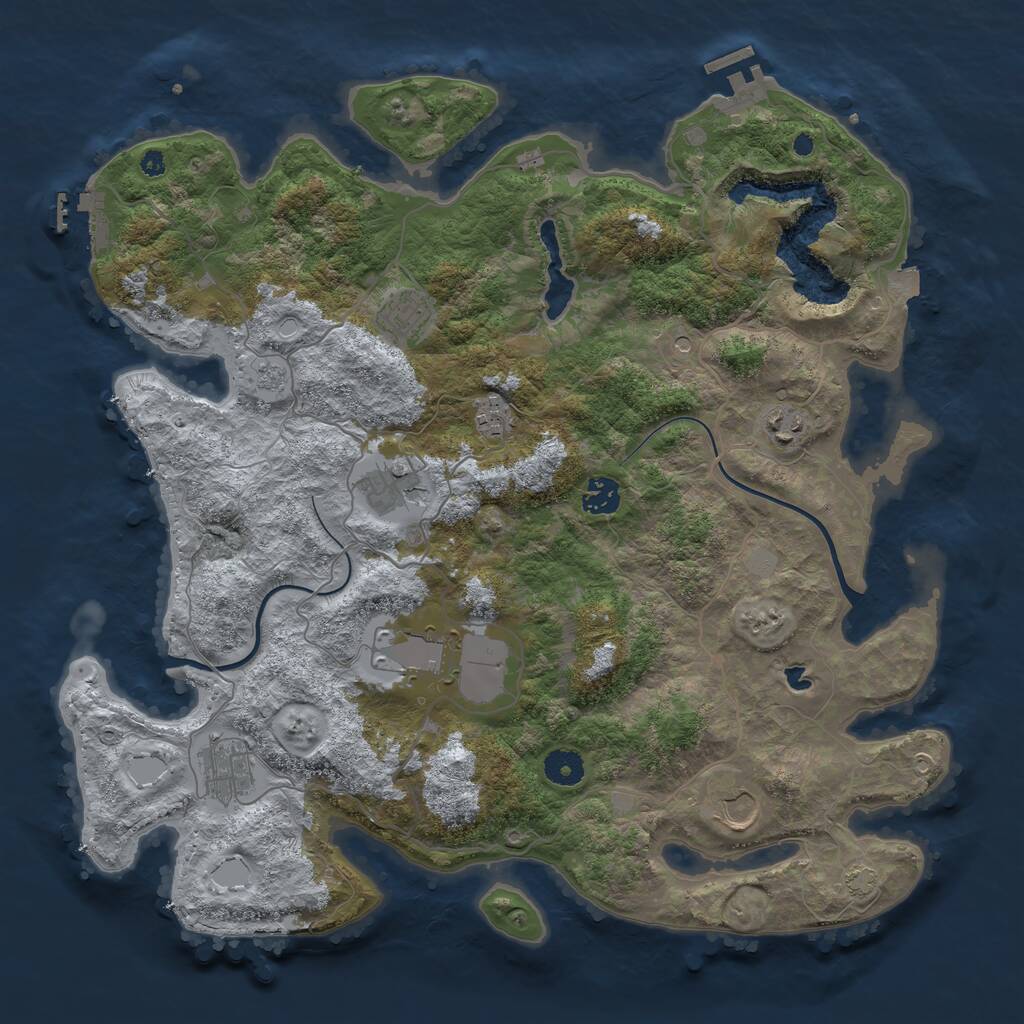 Rust Map: Procedural Map, Size: 4000, Seed: 161045113, 14 Monuments