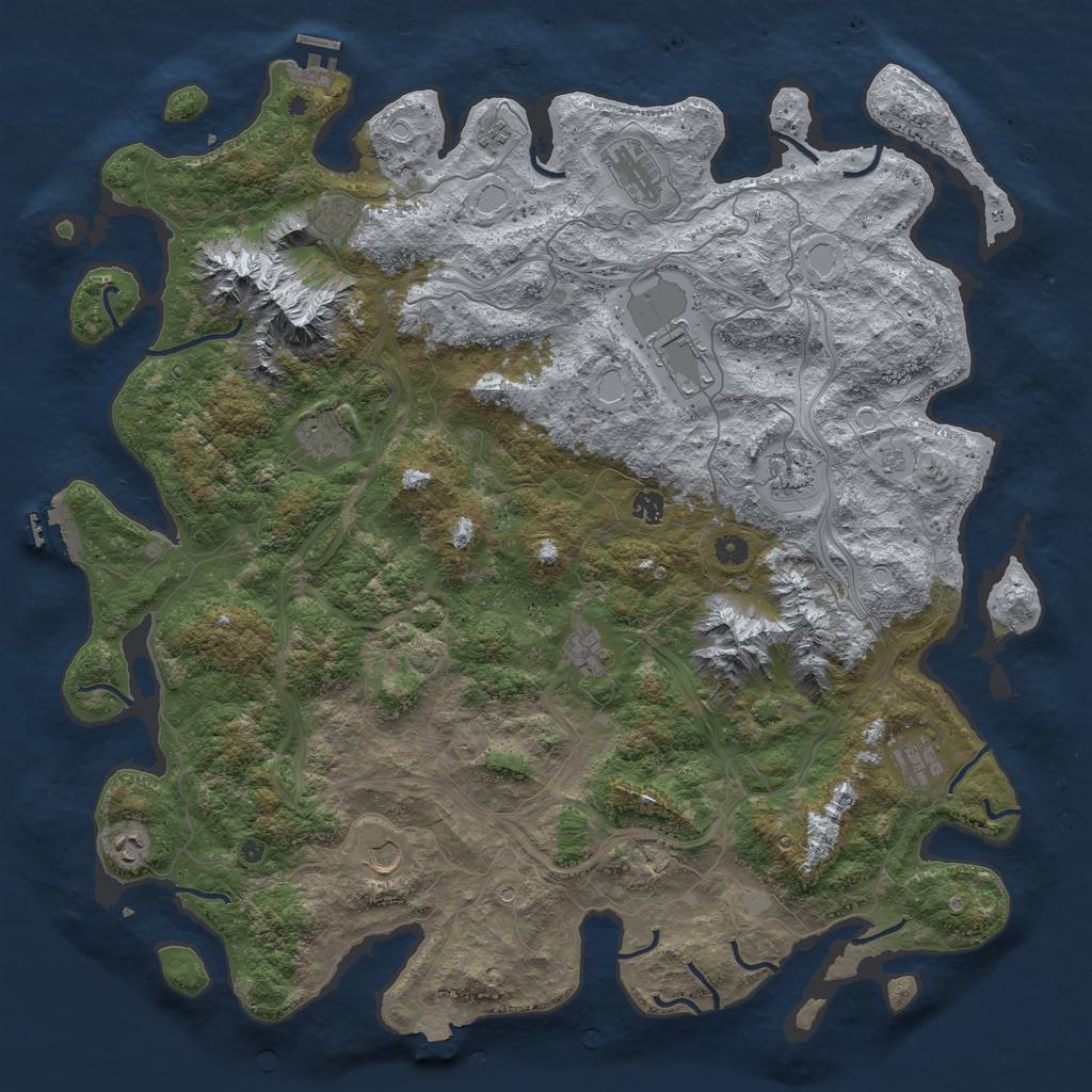 Rust Map: Procedural Map, Size: 5000, Seed: 65012335, 19 Monuments