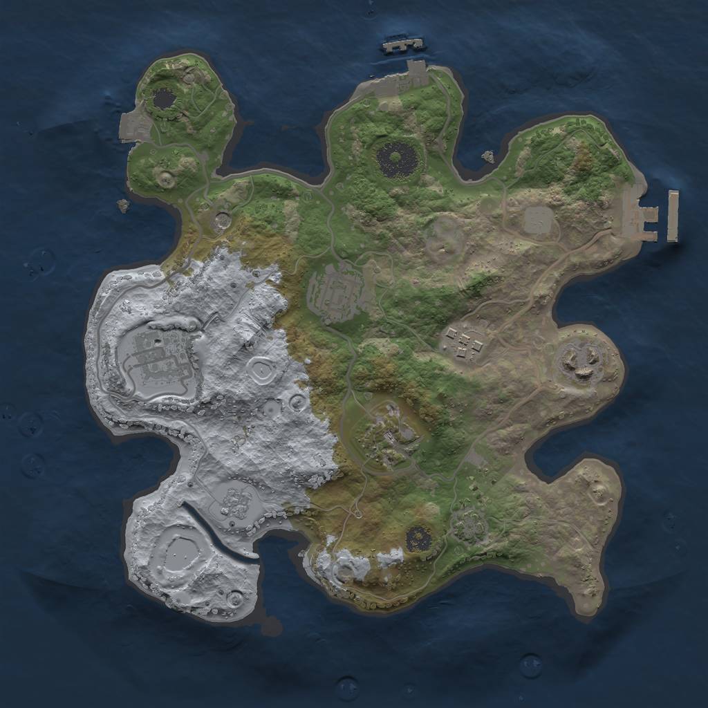 Rust Map: Procedural Map, Size: 2750, Seed: 318965003, 13 Monuments