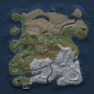 Thumbnail Rust Map: Procedural Map, Size: 3000, Seed: 77968, 10 Monuments