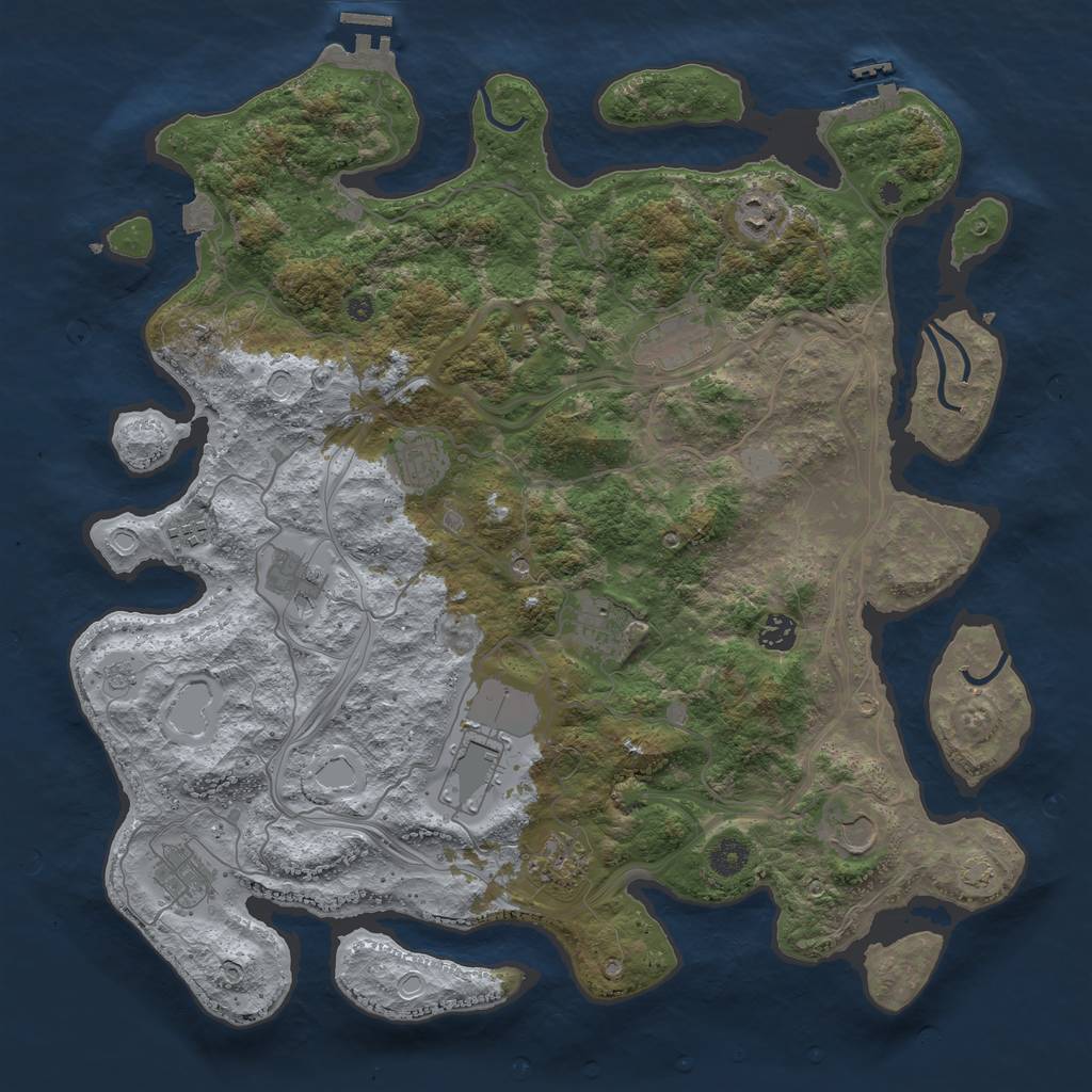 Rust Map: Procedural Map, Size: 4250, Seed: 742766280, 19 Monuments