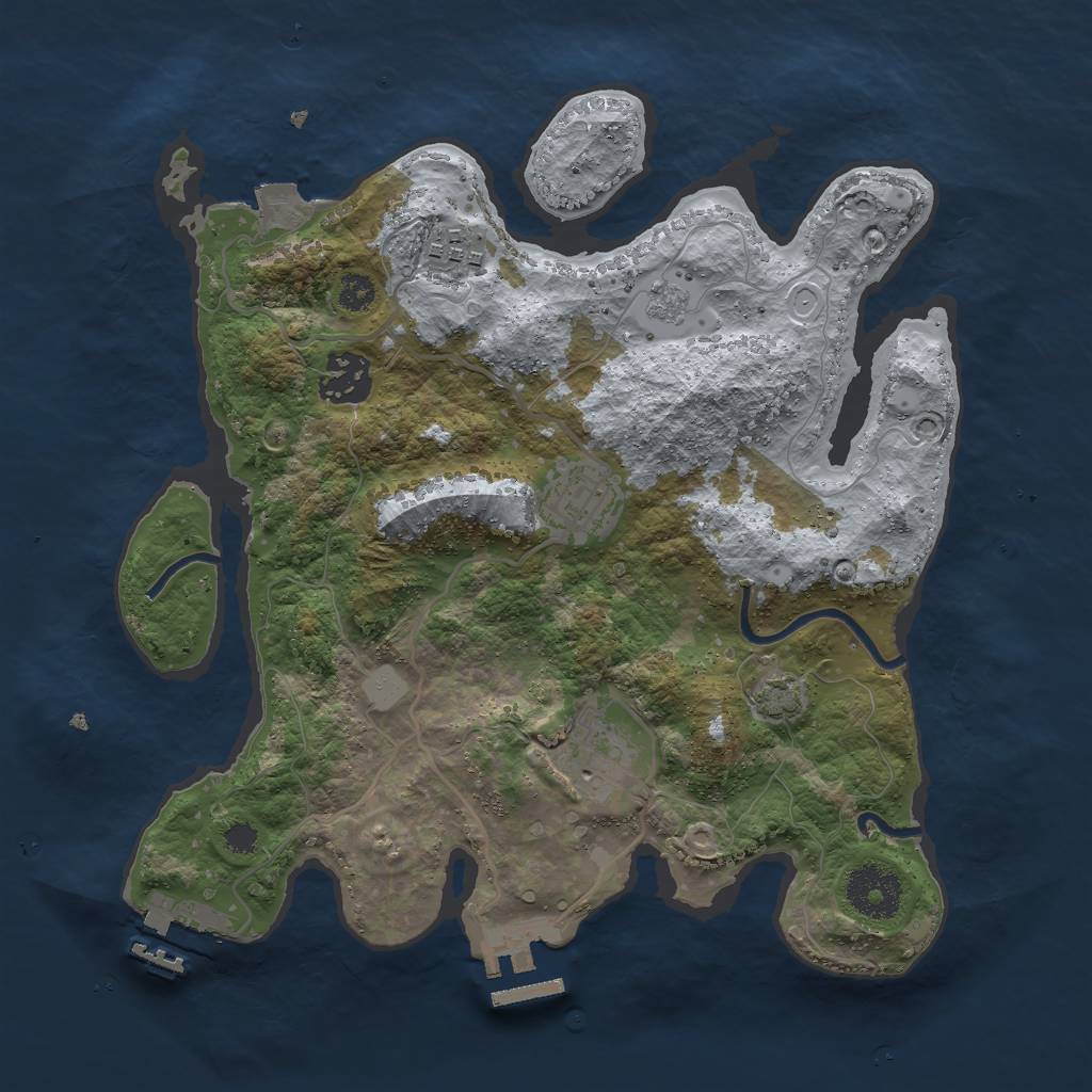 Rust Map: Procedural Map, Size: 3000, Seed: 453245632, 11 Monuments