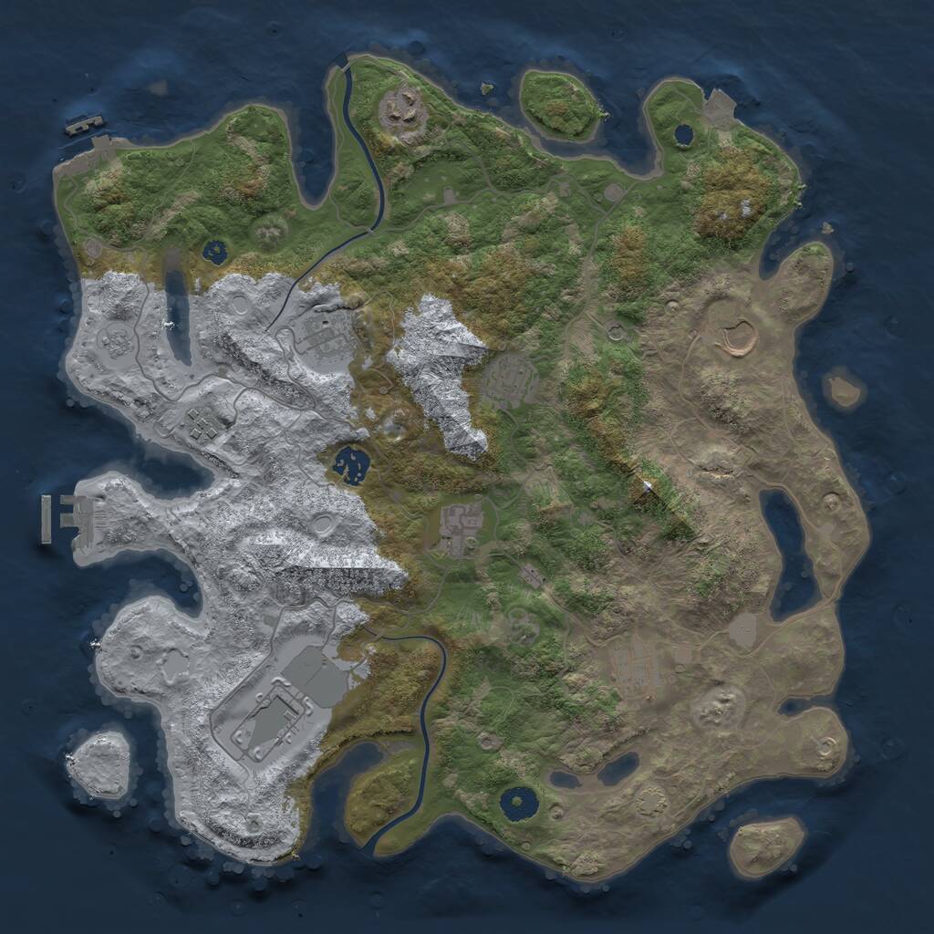 Rust Map: Procedural Map, Size: 3875, Seed: 1187164585, 15 Monuments