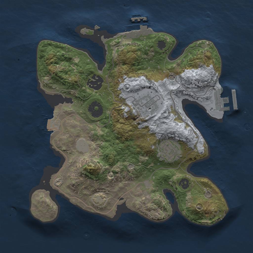 Rust Map: Procedural Map, Size: 2500, Seed: 813482239, 10 Monuments