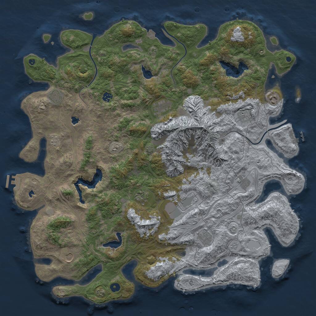 Rust Map: Procedural Map, Size: 5000, Seed: 1082024, 17 Monuments