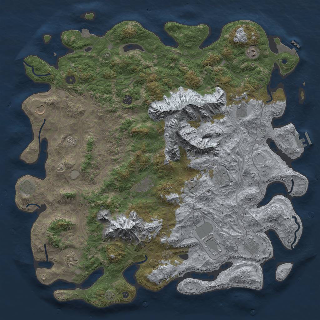 Rust Map: Procedural Map, Size: 5000, Seed: 1082024, 19 Monuments