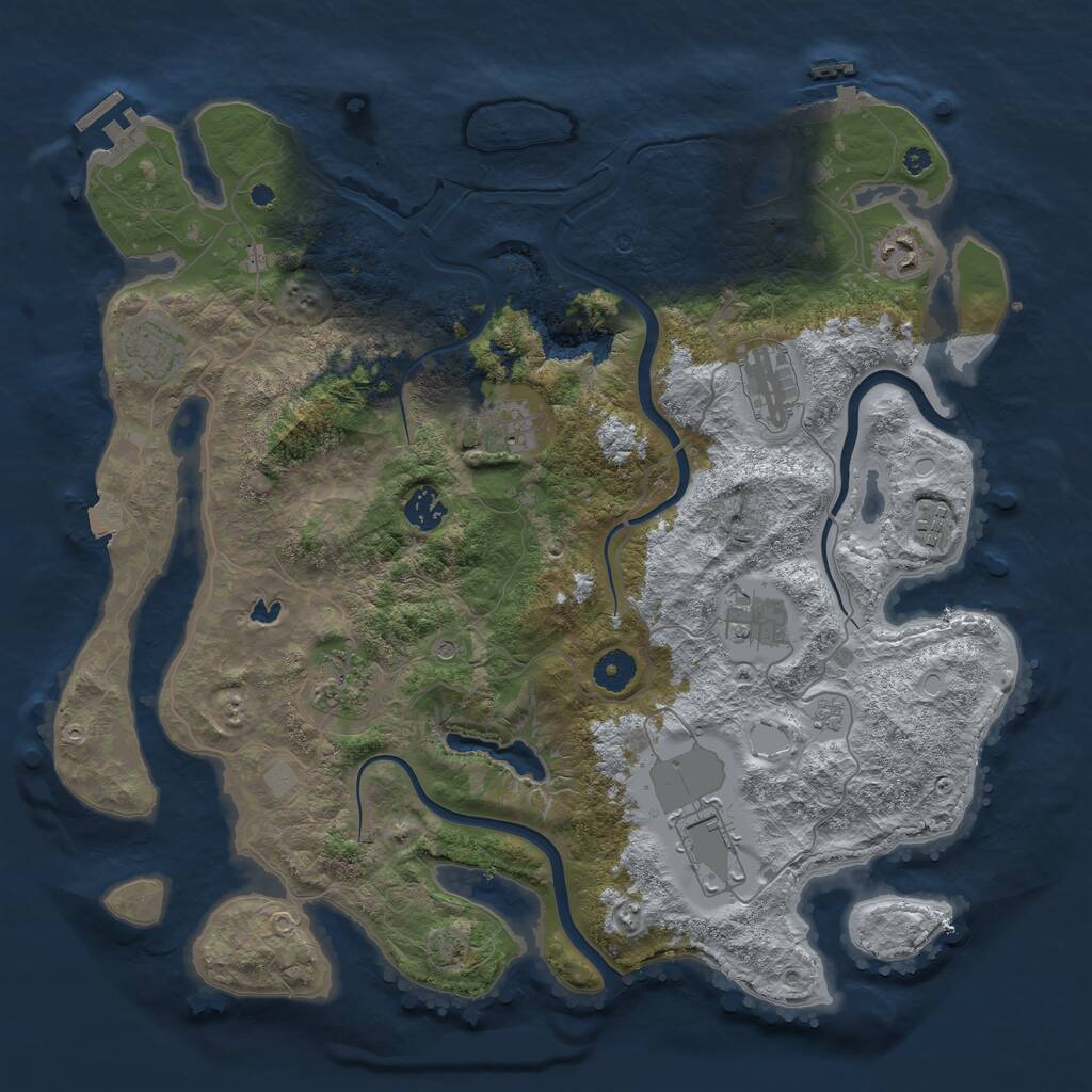 Rust Map: Procedural Map, Size: 4000, Seed: 1824, 15 Monuments