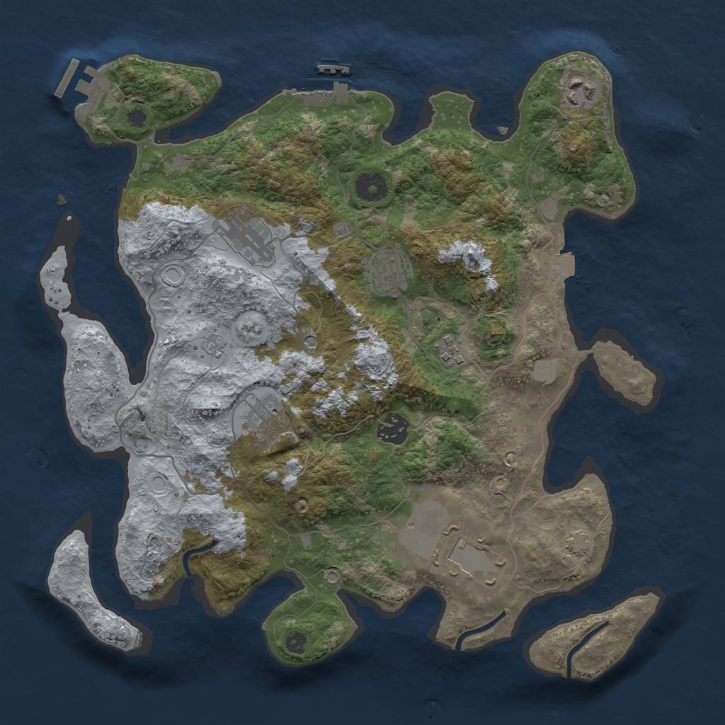 Rust Map: Procedural Map, Size: 3500, Seed: 1281732189, 15 Monuments