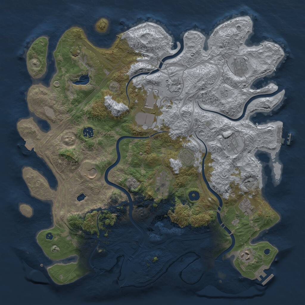 Rust Map: Procedural Map, Size: 4250, Seed: 1159023882, 17 Monuments