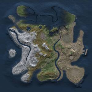 Thumbnail Rust Map: Procedural Map, Size: 3000, Seed: 1945613814, 10 Monuments