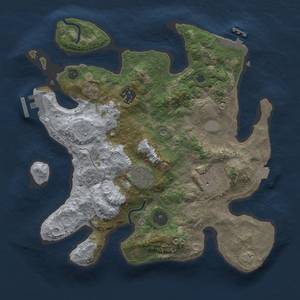 Thumbnail Rust Map: Procedural Map, Size: 3000, Seed: 1945613814, 12 Monuments