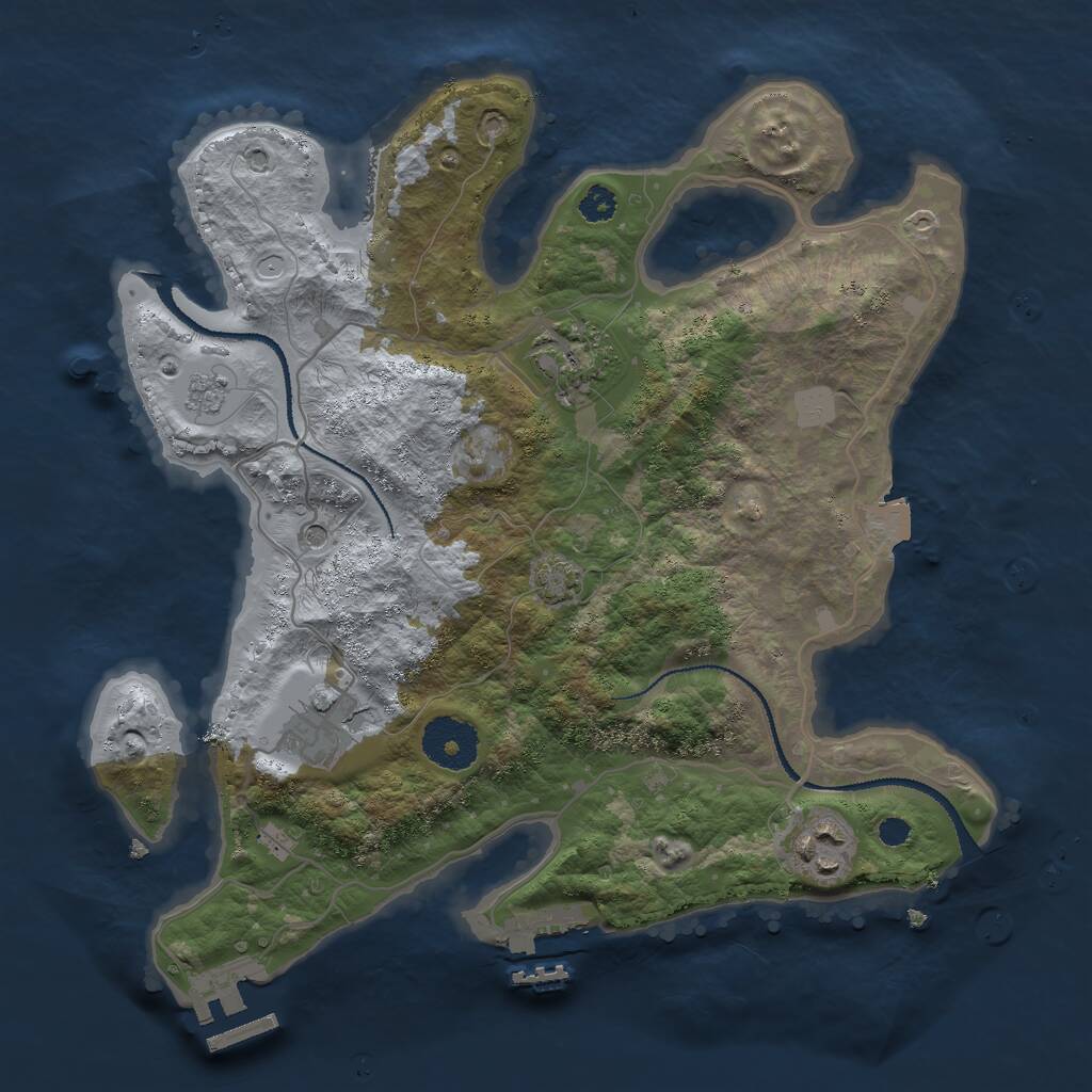 Rust Map: Procedural Map, Size: 3000, Seed: 1858974773, 9 Monuments