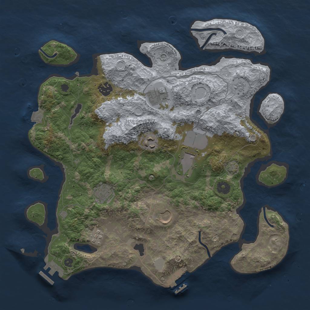 Rust Map: Procedural Map, Size: 3500, Seed: 686906287, 15 Monuments