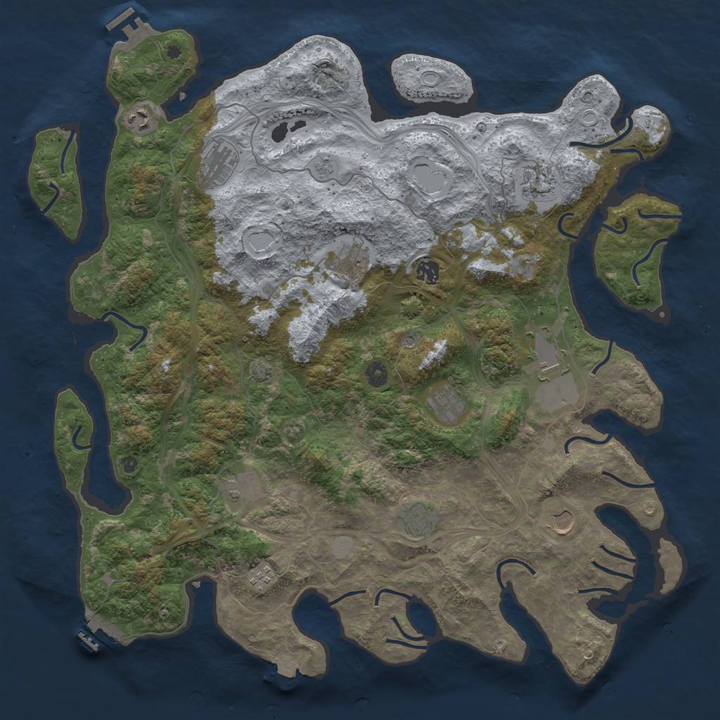 Rust Map: Procedural Map, Size: 4500, Seed: 415889756, 19 Monuments