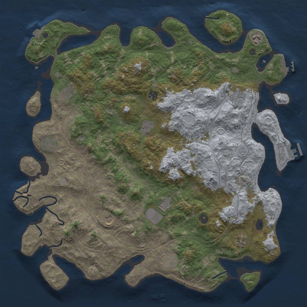 Rust Map: Procedural Map, Size: 4800, Seed: 1111, 19 Monuments