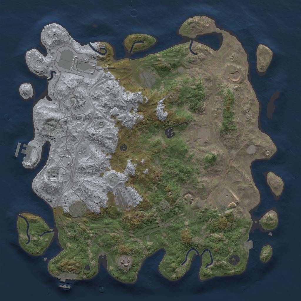 Rust Map: Procedural Map, Size: 4250, Seed: 1794990884, 19 Monuments