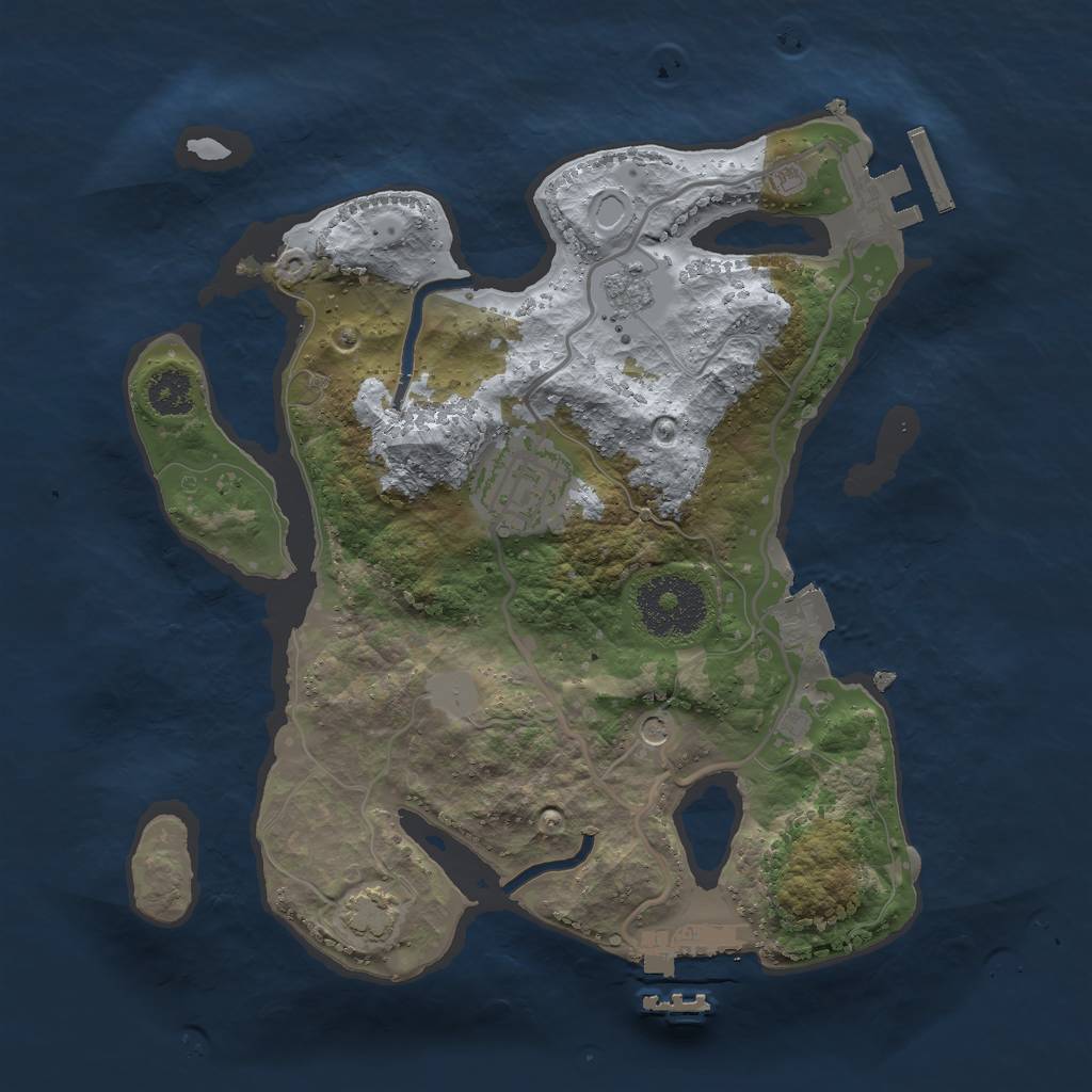 Rust Map: Procedural Map, Size: 2500, Seed: 261108581, 9 Monuments