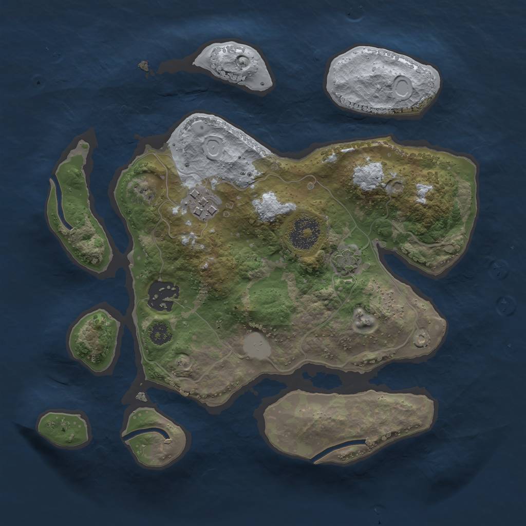 Rust Map: Procedural Map, Size: 2500, Seed: 925719597, 6 Monuments