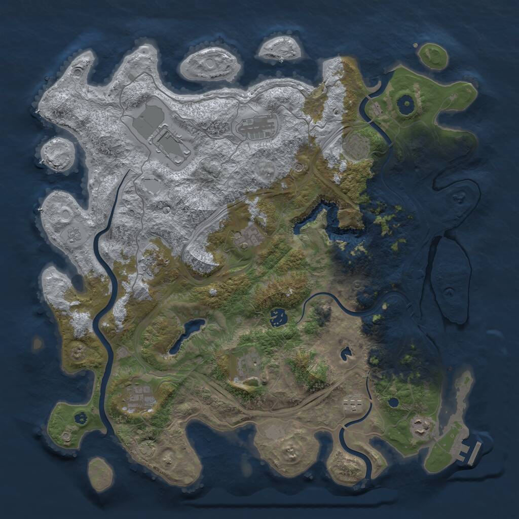 Rust Map: Procedural Map, Size: 4250, Seed: 1032343981, 15 Monuments